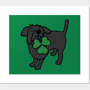 St Patricks Day Dog with Shamrock Posters and Art